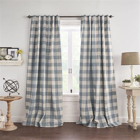 beige plaid curtains